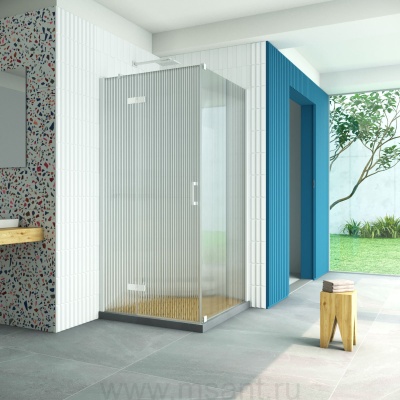 Душевой уголок Vegas Glass AFP-Fis Retta 110 01 Moru L профиль белый стекло Moru