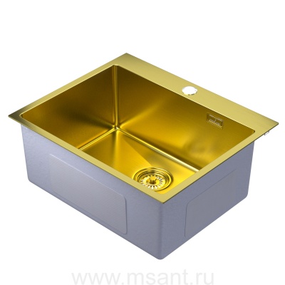 Мойка настол.монтаж 60х50 (3,0) вып 3 1/2 MIXLINE PRO 22см с сифоном (золото)