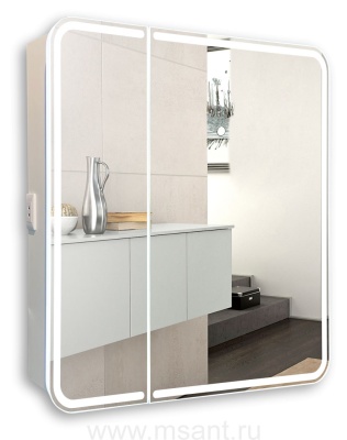 Зеркало-шкаф AZARIO Alliance 805х198х800 LED - подсветка, сенсорный выключатель, белый