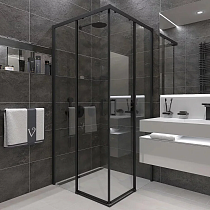 Душевой уголок Veconi Rovigo RV-47B 90x90, профиль черный матовый