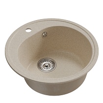 Мойкa MIXLINE ML-GM11 круглая, бежевая (328), 500мм (глуб. чаши 180)