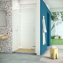 Дверь в душевой проем Vegas Glass AFP Retta 90 01 crystalvision L, профиль белый, стекло crystalvision