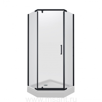 Душевое ограждение Тритон Дека-Блэк 90х90, пятиугольное, низкий поддон, сифон D90 мм