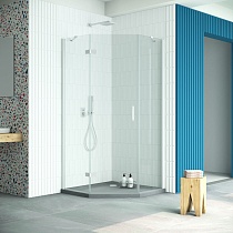 Душевой уголок Vegas Glass AFA-Pen Retta 90 01 01 L профиль белый стекло прозрачное