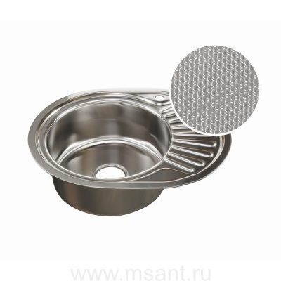 Мойка овал 57х45 (0,8) лев вып 3 1/2 MIXLINE 18 см с сифоном ДЕКОР