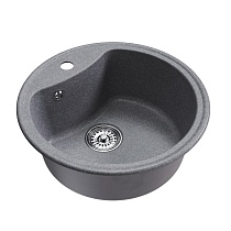Мойкa MIXLINE ML-GM09 круглая, графит (342), 510 мм (глуб. чаши 190)