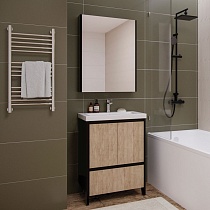 Мебель для ванной Velvex Klaufs 60.2D.1Y черная, шатанэ, напольная