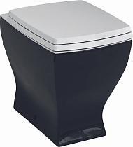Унитаз приставной ArtCeram Jazz JZV002 черный с белым, с микролифтом, петли хром