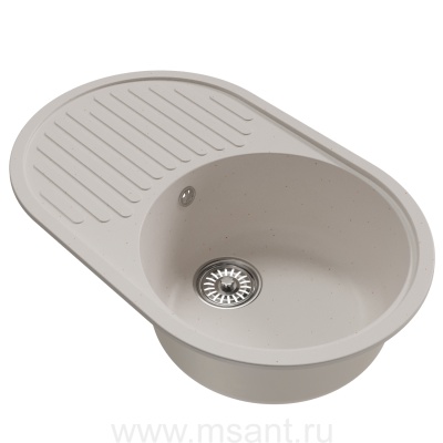 Мойкa MIXLINE ML-GM16 овальная с крылом, белая (331), 730*460*180мм