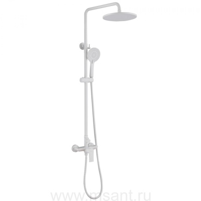 Душевая стойка ABBER Weiss Insel AF8020FWL без излива, белый матовый