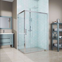 Душевой уголок Kubele DE019R-CLN-CH 110х80 см, профиль хром