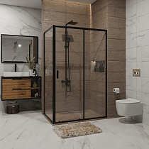 Душевой уголок Niagara Nova NG-82-12AB-A100B 120x100, прямоугольный, черный