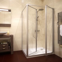 Душевой уголок GuteWetter Practic Rectan GK-402 правая 100x90 см стекло бесцветное, профиль матовый хром