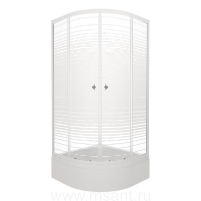 Душевой уголок Triton Стандарт 90х90 В АКВА - ПОЛОСЫ с поддоном +сифон E410CL