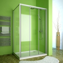 Душевой уголок GuteWetter Practic Rectan GK-403 правая 90x80 см стекло бесцветное, профиль матовый хром