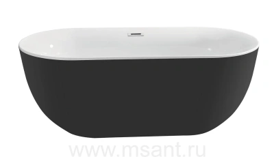 Ванна акриловая,отдельностоящая, AQUATEK AQ-144778BL АФИНА 1700 * 780 * 600. В комплекте со сливом и ножками.Цвет: черный глянцевый.
