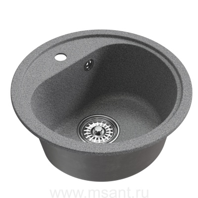 Мойкa MIXLINE ML-GM10 круглая, темно-серая (309), 440мм (глуб. чаши 180)