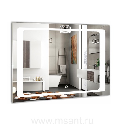 Зеркало AZARIO Фортуна 800х600, LED-подсветка с диммером, сенсорный выключатель