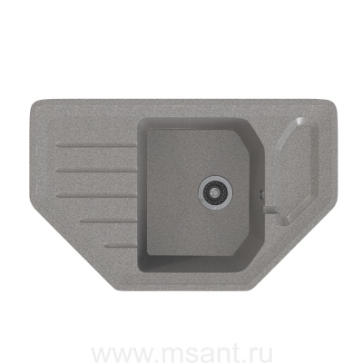Мойкa MIXLINE ML-GMS17 СТАНДАРТ угловая с крылом, темно-серый (309), 780*485*190мм