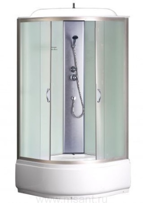 Душевая кабина Loranto CS-6680-25 G 80*80*215, средний поддон 25см,черная, стекло 4мм