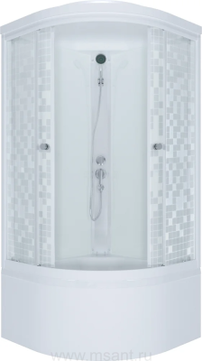 Душевая кабина Triton Стандарт Щ0000061834 Мозаика 90*90 Б-полка (ДН4) с высоким поддоном +сифон E410CL