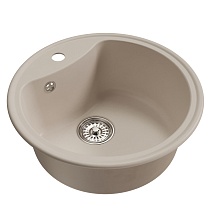 Мойкa MIXLINE ML-GM09 круглая, белая (331), 510 мм (глуб. чаши 190)