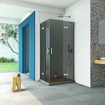 Душевой уголок Vegas Glass AFA-F Retta 90*80 08 07 R профиль глянцевый хром стекло графит