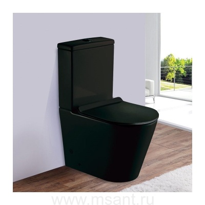 Унитаз напольный ALAGON-C (Matt Black). Размер: 640x385x825. 