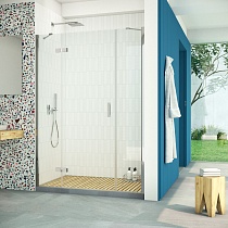 Дверь в душевой проем Vegas Glass AFP-F Retta 140 08 01 L профиль глянцевый хром стекло прозрачное