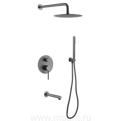 Душевая система ABBER Emotion AF8817NG скрытого монтажа с изливом, никель