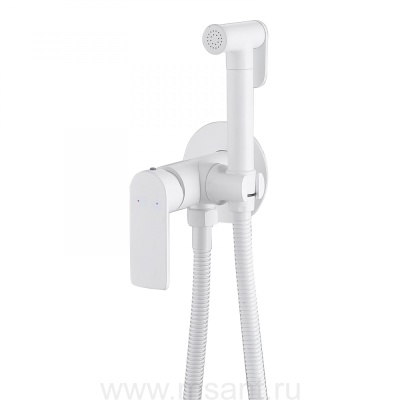 Смеситель ABBER Weiss Insel AF8025W с гигиеническим душем, белый