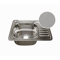 Мойка врез 58х48 (0,8) лев вып 3 1/2 MIXLINE 18см с сифоном ДЕКОР