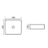 Раковина-чаша Azario 395х395х150 накладная, квадратная, черный матовый 