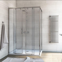 Душевой уголок GuteWetter Slide Rectan GK-865 левая 150x90 см стекло бесцветное, профиль хром