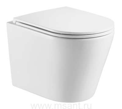 Унитаз подвесной Azario Teramo 515х360х360 безободковый, с системой антивсплеск (Торнадо) в комплекте с сидением микролифт