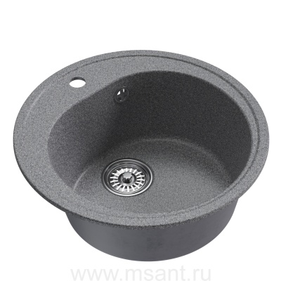 Мойкa MIXLINE ML-GM11 круглая, темно-серая (309), 500мм (глуб. чаши 180)