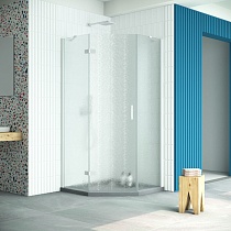 Душевой уголок Vegas Glass AFA-Pen Retta 90 01 02 L профиль белый стекло шиншилла