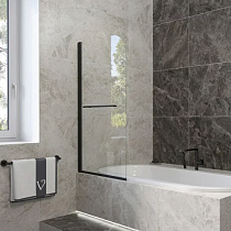 Шторка на ванну Veconi Palau PL79B-70-01-C4 70 см, профиль черный