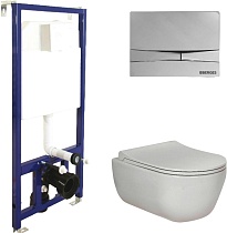 Комплект Berges NOVUM525, кнопка F3 хром глянец, унитаз EGO Rimless, сидение Toma Slim SO