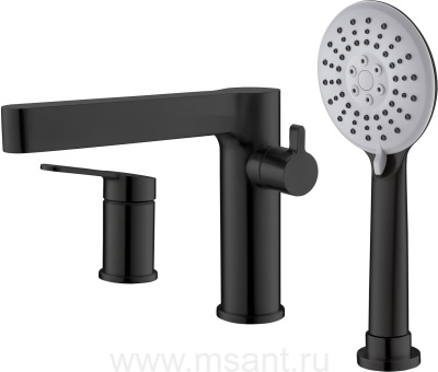 Смеситель на борт ванны BelBagno Delta DEL-BVD3-NERO