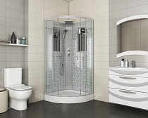 Душевая кабина Niagara Lux NG-7715WBK (90x90х210) низкий поддон(15см),дверь раздвижная,стенки серебро,без крыши,4 места