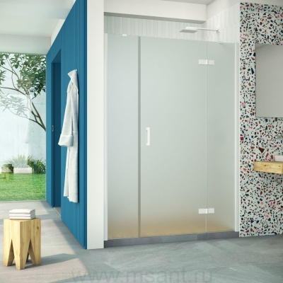 Дверь в душевой проем Vegas Glass AFP-F Retta 130 01 10 R профиль белый стекло сатин