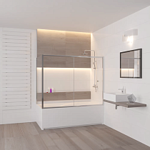 Шторка на ванну RGW Screens SC-82 (1460-1510)х700х1500 профиль хром, стекло шиншилла