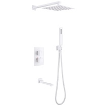 Душевая система ABBER Daheim AF8250W скрытого монтажа с изливом, термостат, белая матовая