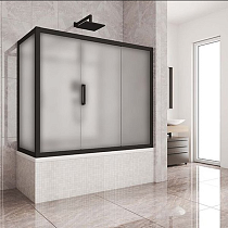 Шторка на ванну Kubele DE019PR3-MAT-BLMT 170х75 см, профиль матовый черный