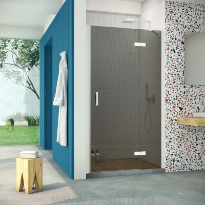 Дверь в душевой проем Vegas Glass AFP Retta 90 01 07 R, профиль белый, стекло графит