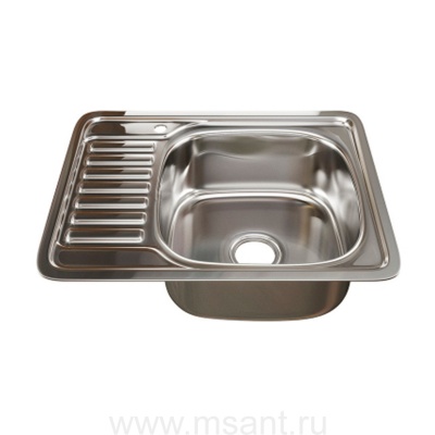 Мойка врез 58х48 (0,8) прав вып 3 1/2 MIXLINE 18см с сифоном