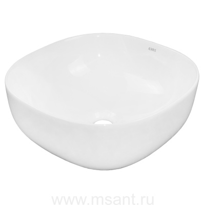 Раковина-чаша Azario 410x410x150 накладная, овальная, белый глянец