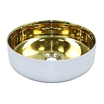 Раковина-чаша Azario 355х355х120 накладная, круглая, белый, золото