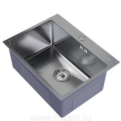 Мойка настол.монтаж 60х45 (3,0) вып 3 1/2 MIXLINE PRO 22см с сифоном (сатин)